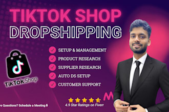 setup tiktok shop dropshipping with product hunting, listing, and management