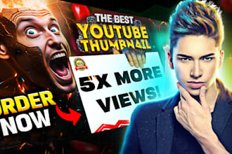 design attractive clickbait amazing youtube thumbnail in 2hr