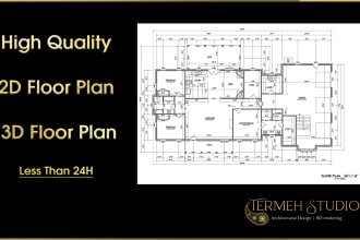 create architectural 2d floor plan, 3d floor plan