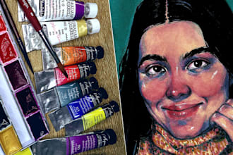 paint traditional watercolor portraits for you