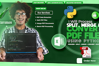 process, split, merge and convert PDF files using python