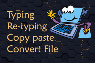 do typing retyping copy paste and convert file