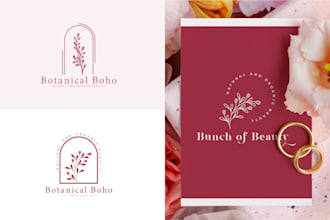 design an attractive botanical boho feminine logo