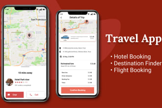 develop travel app with destination finder, hotel and flight booking options
