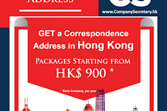 provide you the correspondence address and registered address for the hk company