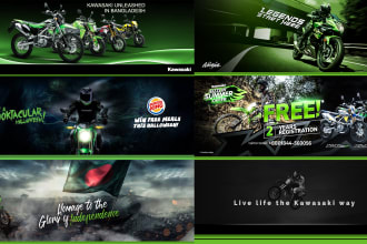 design a youtube, gaming, twitter banner and print media banner