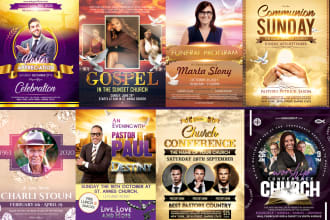 church conference gospel funeral bible sunday service pastor anniversary flyer