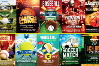 do sports, basketball baseball softball soccer golf tryouts gym tournament flyer