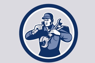 design construction logo with express delivery