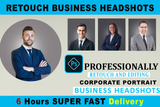 do professionally retouch business headshot corporate portrait
