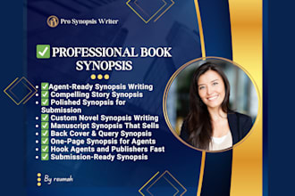 write a professional synopsis for your novel, book, or manuscript submission