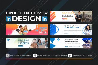 design a professional linkedin banner, cover, and header