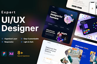 Top 5!  do modern figma UI UX website design, landing page and web app mockup prototype