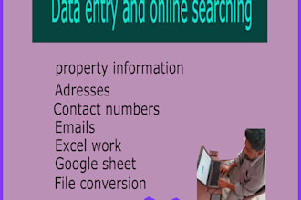 do data entry and online searching services