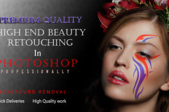 do high end portraits skin retouching for social media site