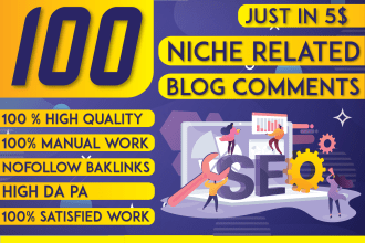 give you 100 niche relevant blog comments seo backlinks