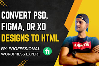 convert PSD to HTML, figma to HTML, xd to HTML