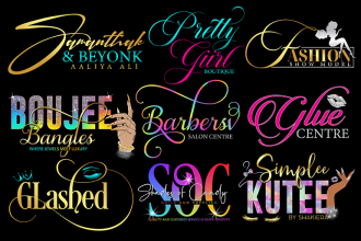 3 modern luxury feminine signature logo design with in 7 hours