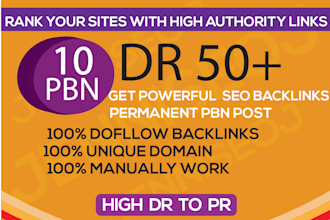 unique 10 backlinks  dofollow permanent homepage