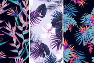 create seamless patterns of floral and tropical designs