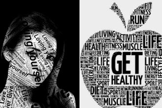 design typography word art, word cloud in any required shape