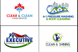 design unique power washing and cleaning logo in 24 hours