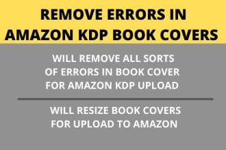 remove book cover errors for KDP upload