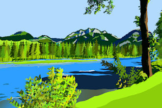 draw amazing 2d landscape, background art