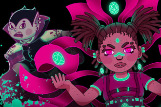 create a dynamic illustration in my own style
