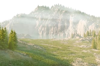 make realistic 3d concept nature environment