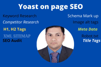 do on page yoast SEO for keyword research with schema mark up