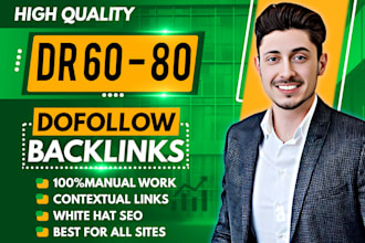 create white hat DR 50 to 80  dofollow seo backlinks for top ranking