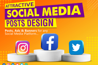 design creative facebook, instagram, linkedin, post and ads design
