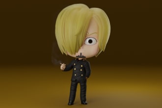make 3d cute chibi character