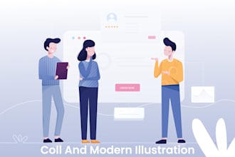 create a flat and minimalist illustration for apps and web