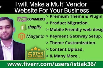 make an ecommerce marketplace website for you