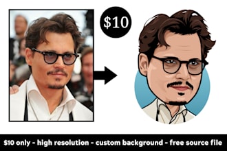 draw amazing  big head cartoon avatar from your photo