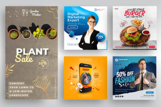 design attractive posts for facebook, instagram, pinterest in bulk