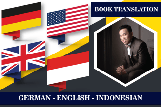 do book translation between german, english, and indonesian
