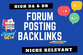 create niche relevant forum posting backlinks manually upto 100