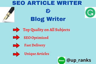 be your SEO article writer or blog writer