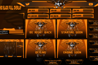 design professional animated overlay for twitch or youtube