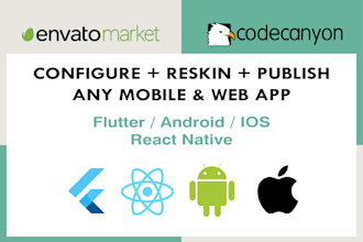 reskin, redesign, rebrand flutter app or any codecanyon app