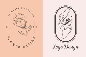 design hand drawn botanical boho, boho, vintage logo
