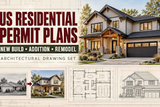 be US residential architect permit plans for new house, additions and remodels