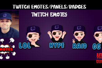 create eye catching emotes and sub badges for you twitch stream