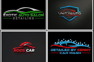 design unique auto racing, detailing and car wash logo