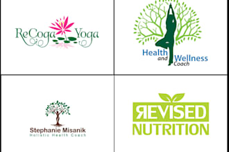 design modern health wellness, nutrition ,yoga club logo