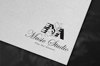 design flat eye catching photography music signature logo