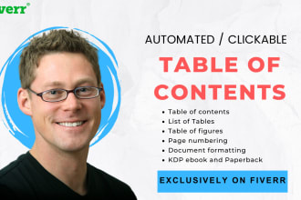 create automated table of contents page numbering in word